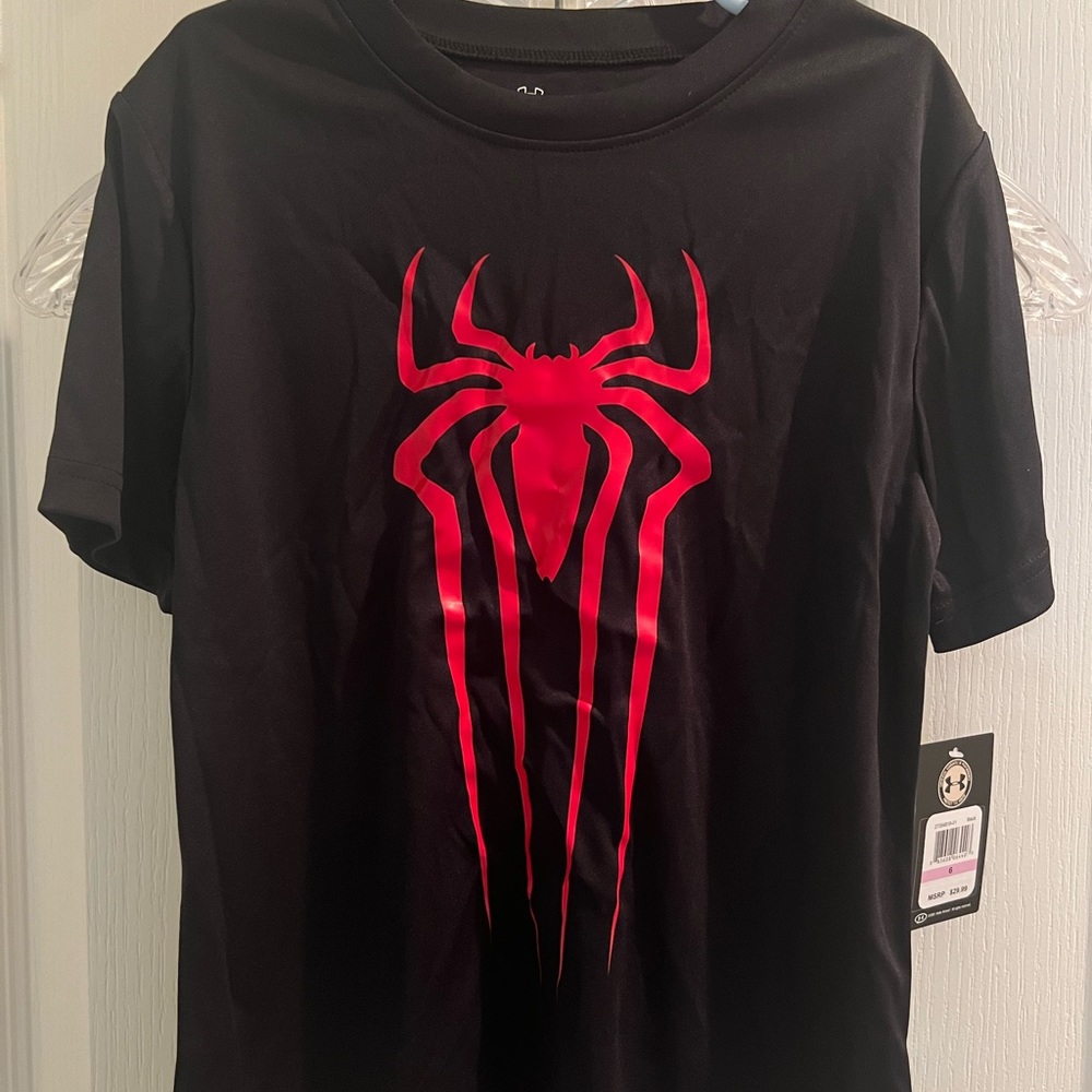 Little Boys Under Armour Marvel Amazing Spider-Man 2~Size 6~Heatgear T-Shirt~NWT